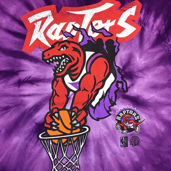 Mitchell & Ness Toronto Raptors NBA Hardwood Classics Men’s Purple Tie-Dye Shirt - Picture 3 of 7